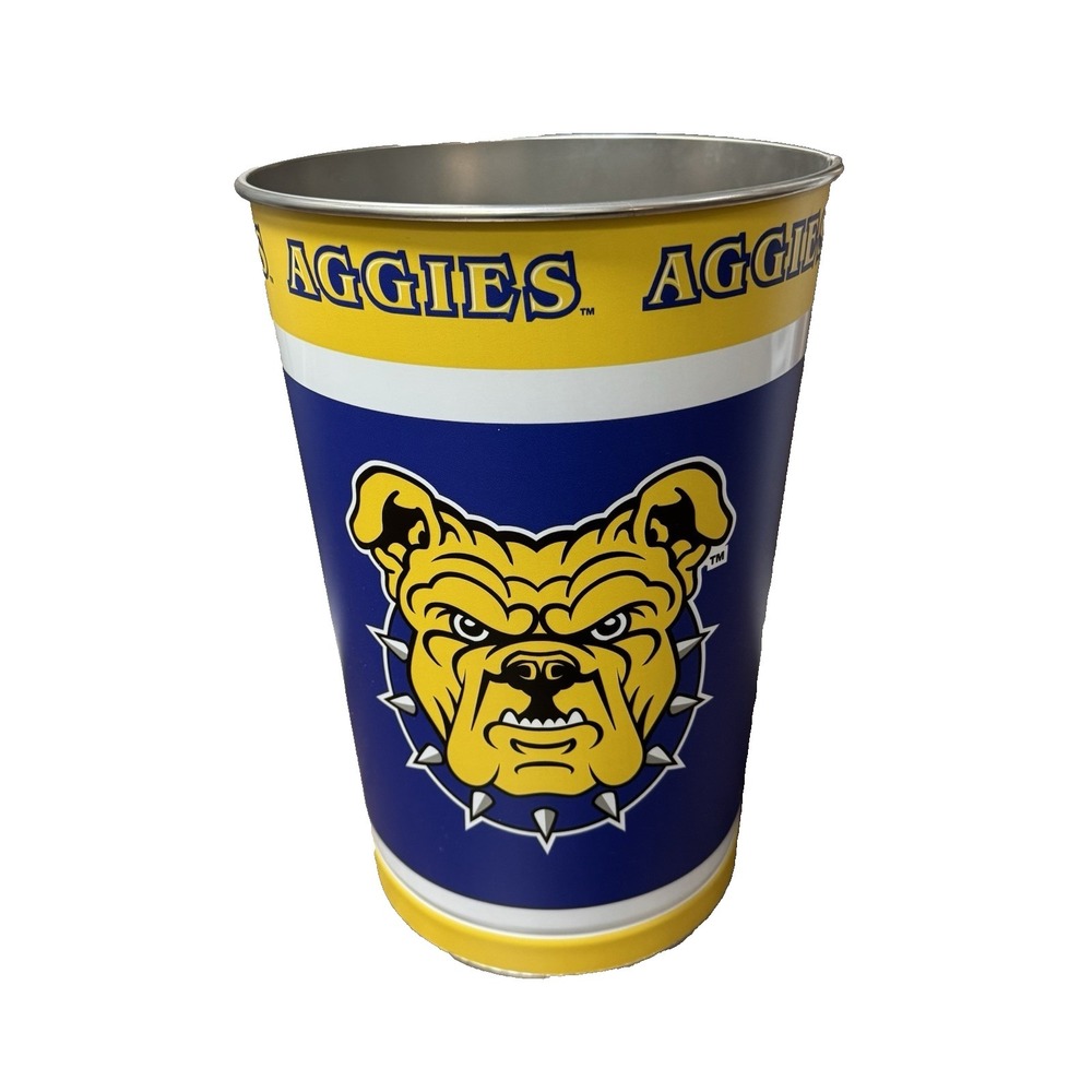 North Carolina A&T Aggies HBCU College NCAA Wastebasket Trash Can W/Lanyards